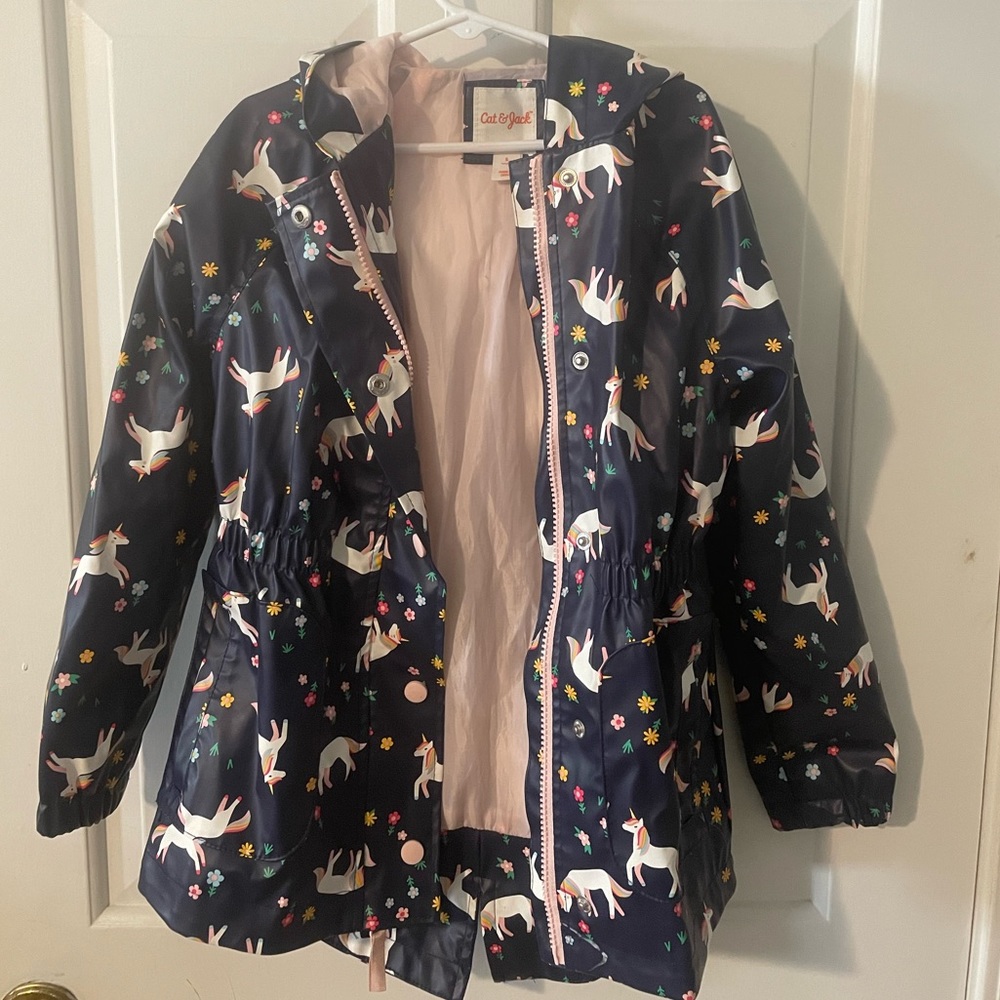 Girls, unicorn cat and jack raincoat